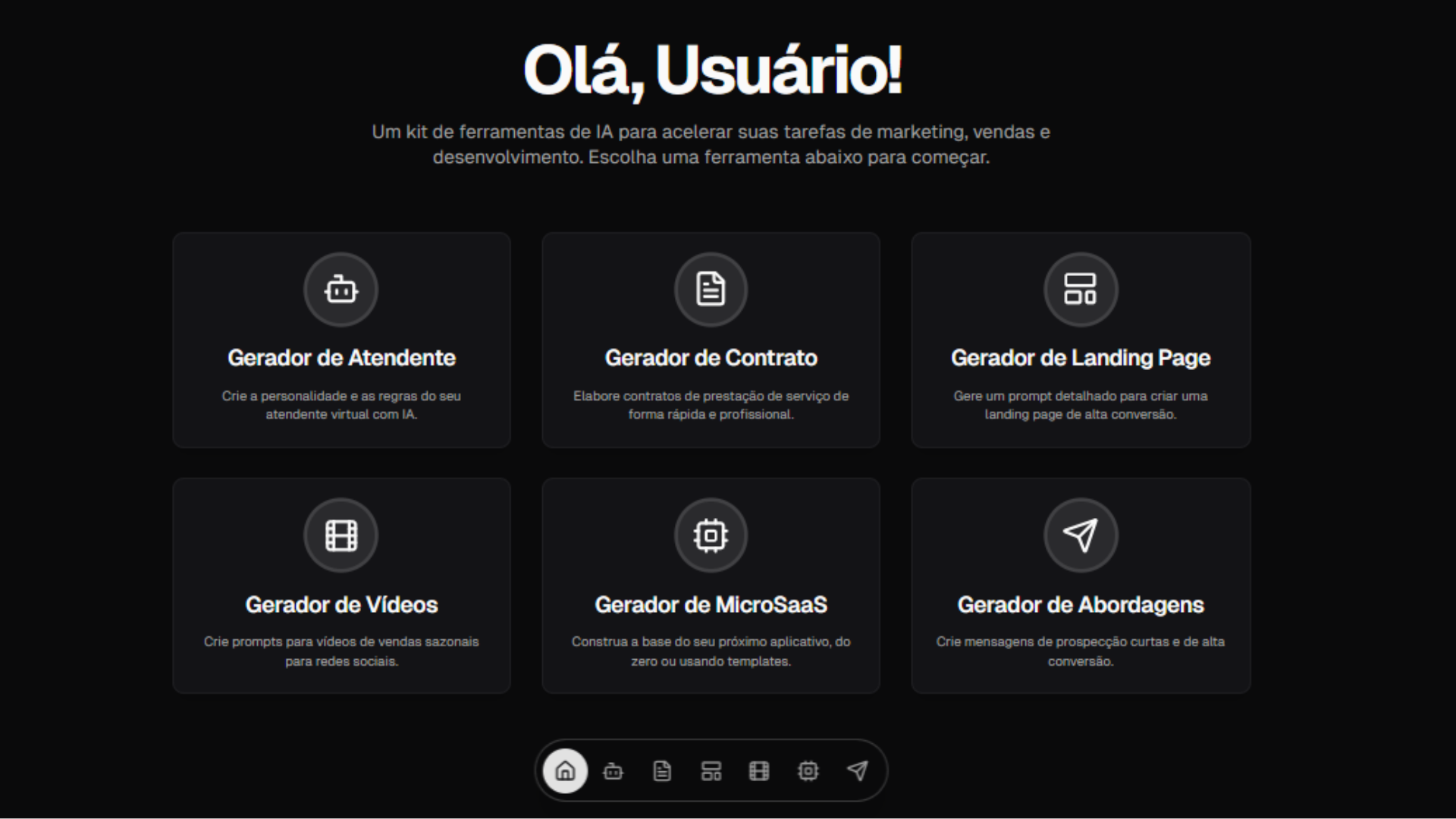 Screenshot of the PowwerPrompt application interface, showing various AI tools.